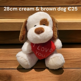 28cm cream & brown dog