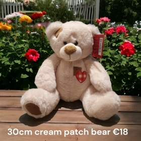 30cm cream patch bear