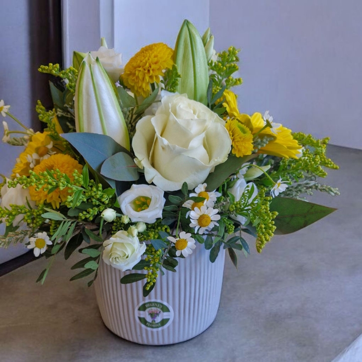 Easter Arrangement in Ceramic Pot
