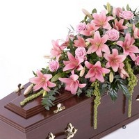 Lily and Rose Casket Spray   Pink *