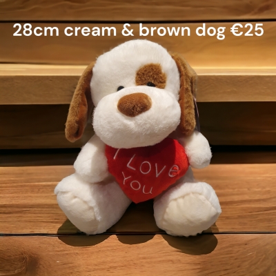 28cm cream & brown dog