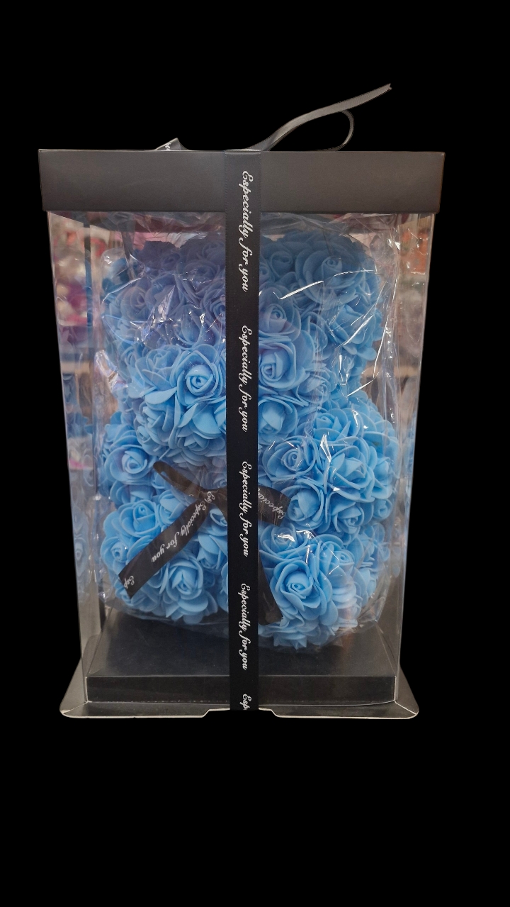 Blue Foam Rose Teddy