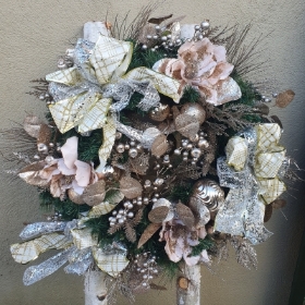 Luxury large rose gold, gold and silver wreath