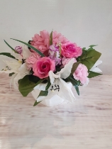 Artificial Pink and White Bouquet