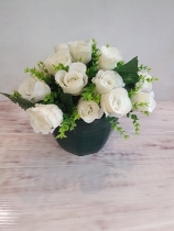 Artificial White Rose Bouquet