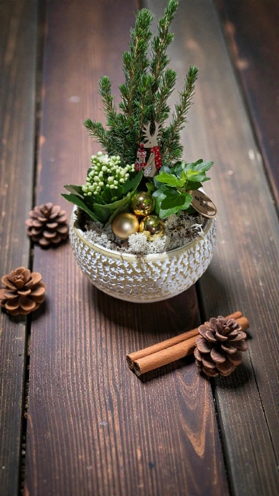 Christmas tree planter white