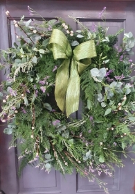 Fresh Luxury Mixed Foliage Wreath