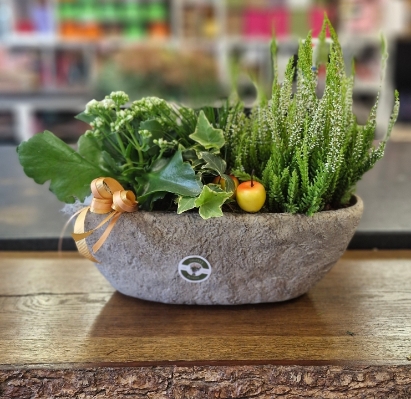 Heavy ceramic autumn planter