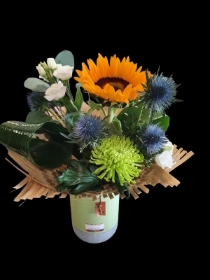 modern style vase arrangement with gift bag