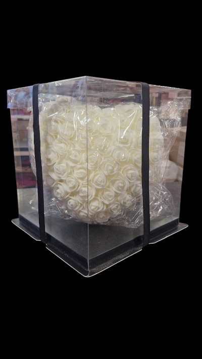 White Foam Rose Heart