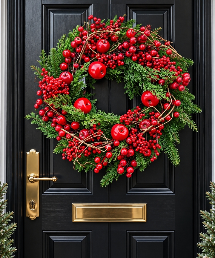 65cm Red apple and berry wreath