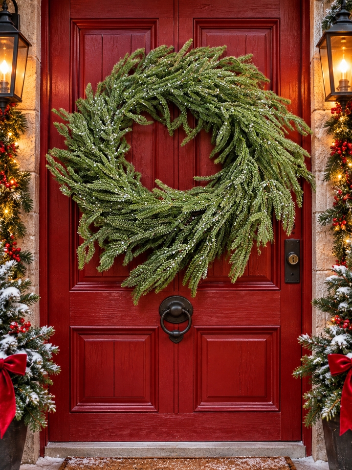 Frosted Nordic pine wreath