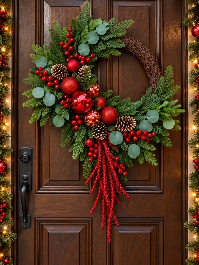55cm pine decorated wreath
