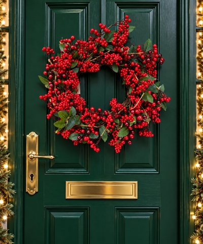 46cm red berry wreath