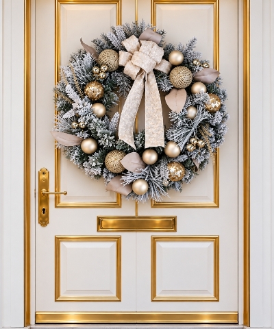 76cm luxury cream and gold wreath