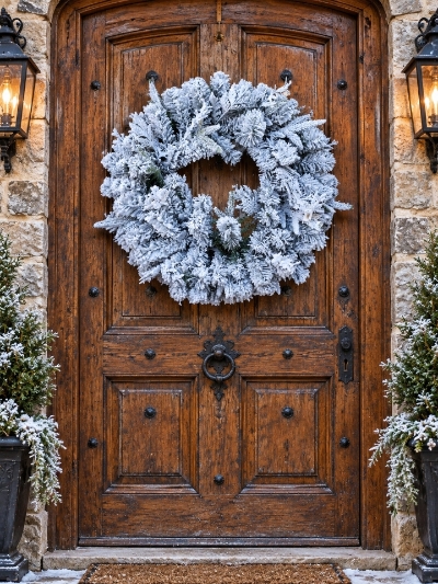 81cm snowy wreath